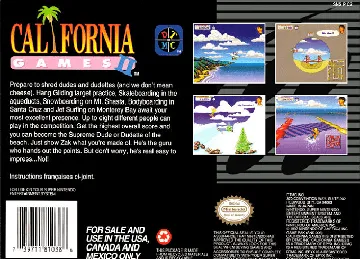 California Games II (USA) box cover back